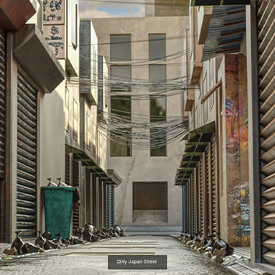 Two Street Daz Environment Model 3D Model Pack 3