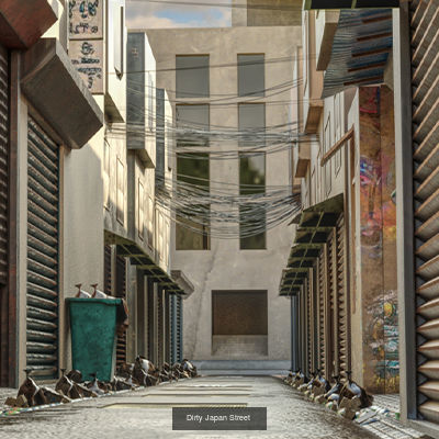 Two Street Daz Environment Model 3D Model Collection_2