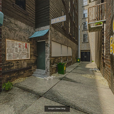 Two Street Daz Environment Model 3D Model Pack 2