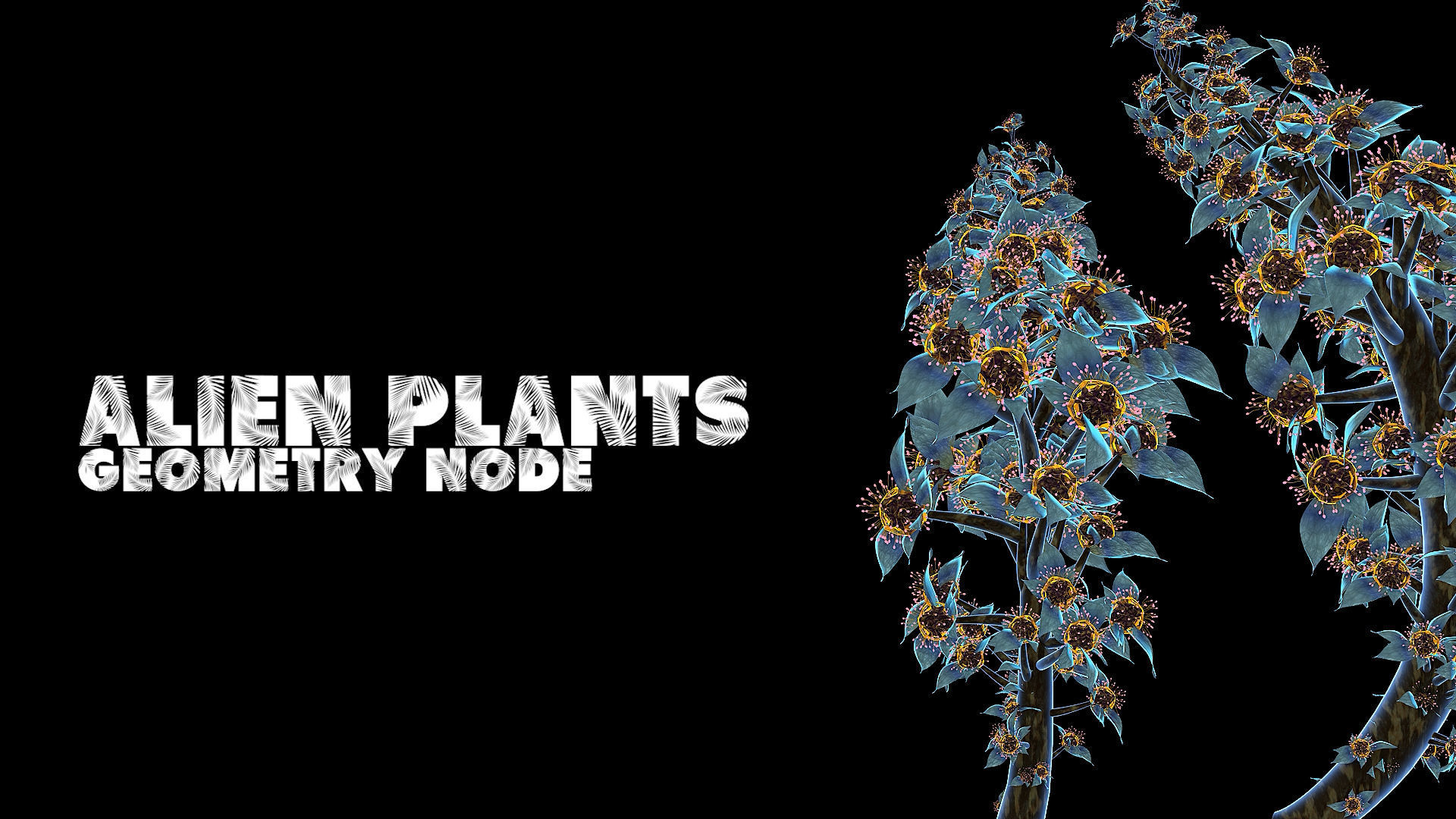 Alien Plant Procedural - Geometry Node - Blender V1-1 3D model_3