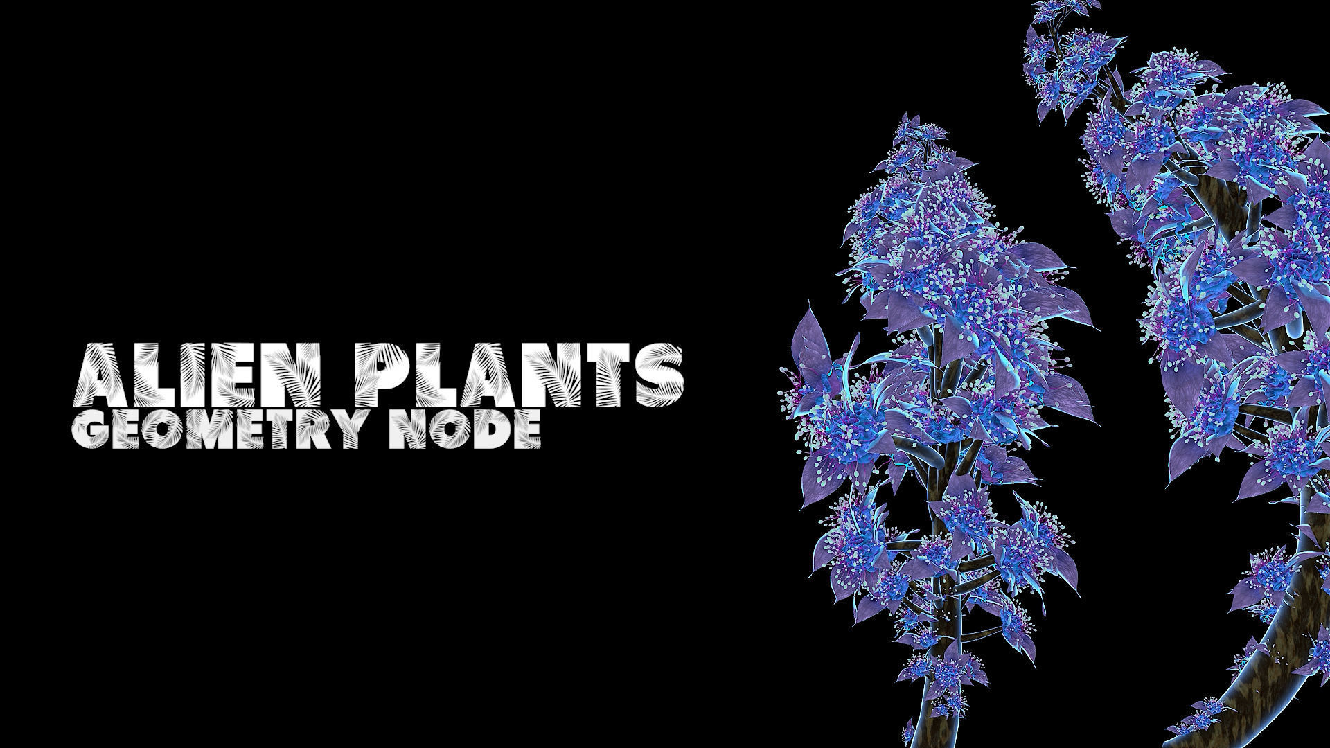Alien Plant Procedural - Geometry Node - Blender V1-1 3D model_2