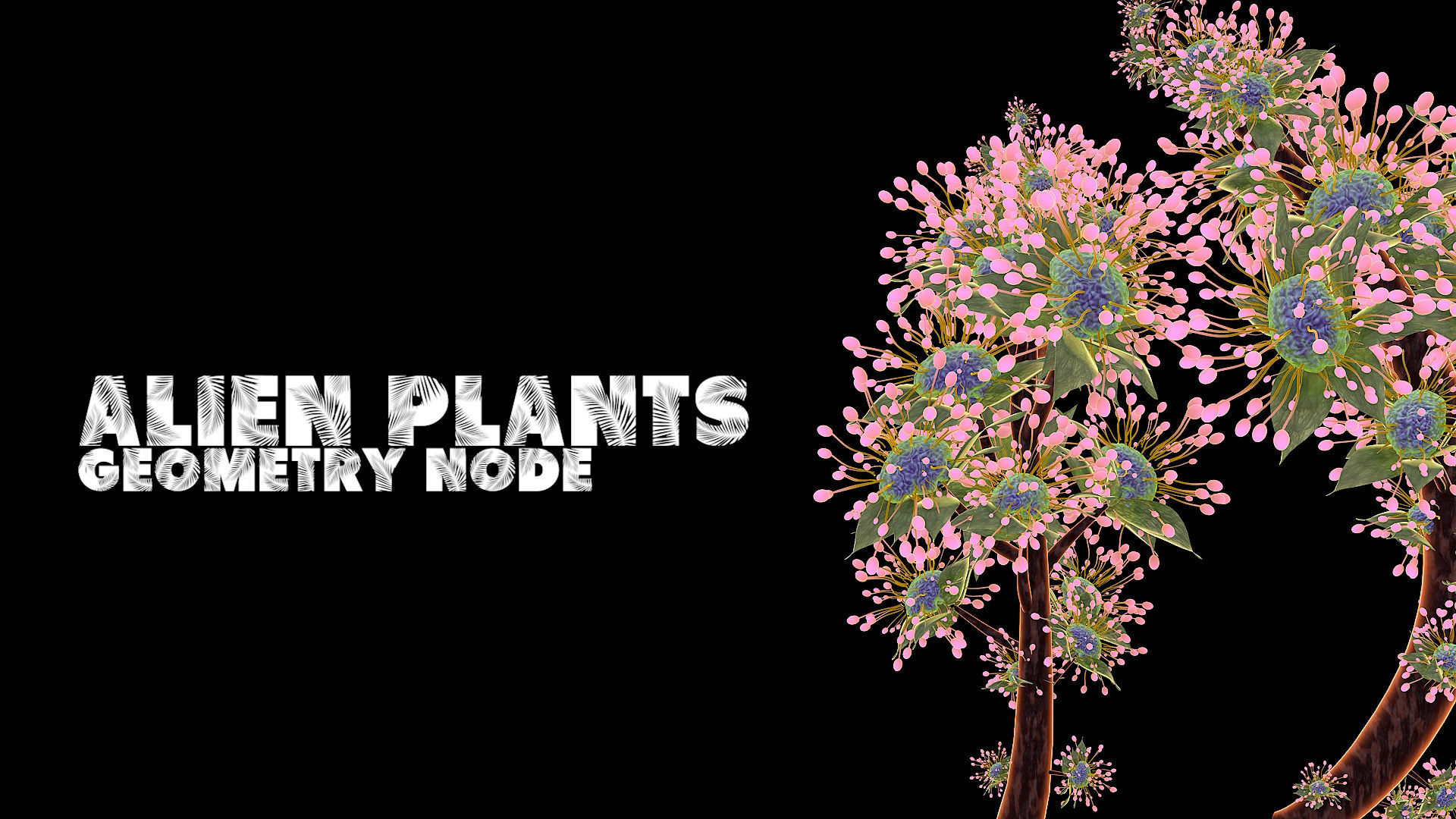 Alien Plant Procedural - Geometry Node - Blender V1-1 3D model_6