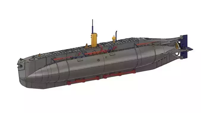British  Stickleback class submarine scale model STL 3D print model