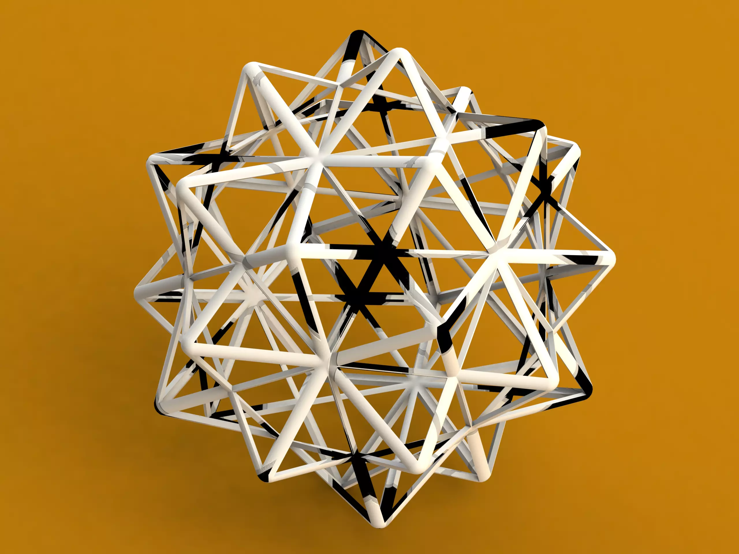 Wireframe Shape Compound of Five Octahedra 3D print model_0