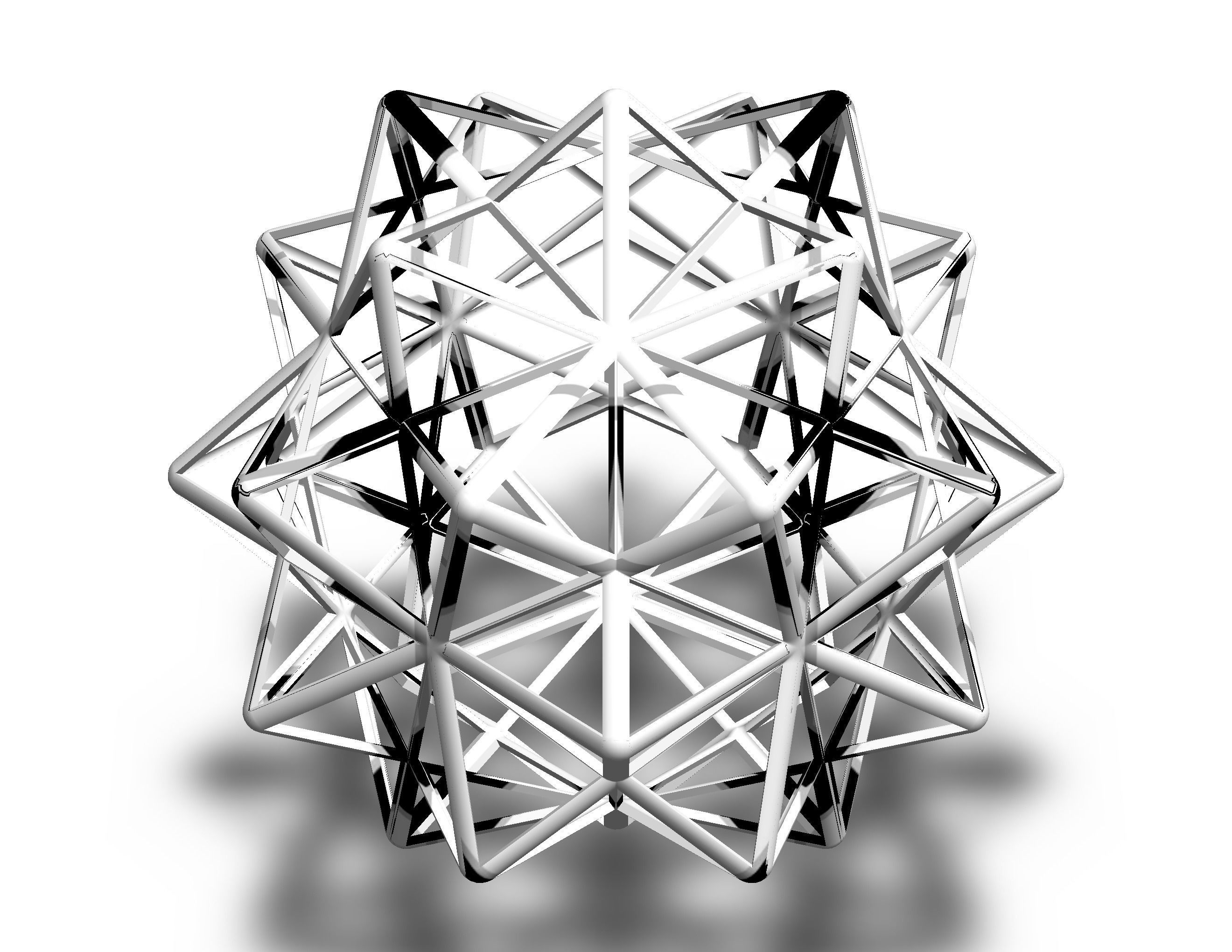 Wireframe Shape Compound of Five Octahedra 3D print model_21