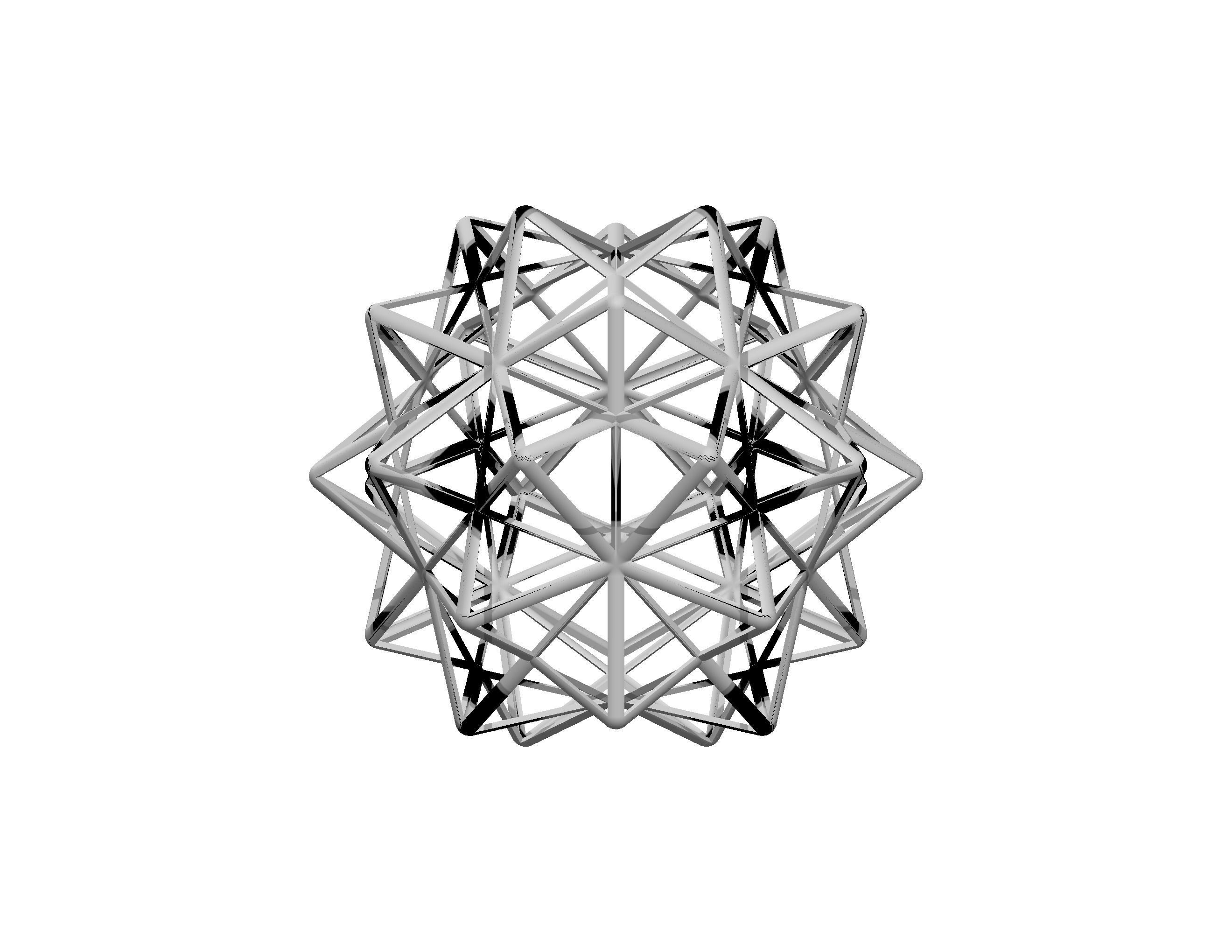 Wireframe Shape Compound of Five Octahedra 3D print model_41