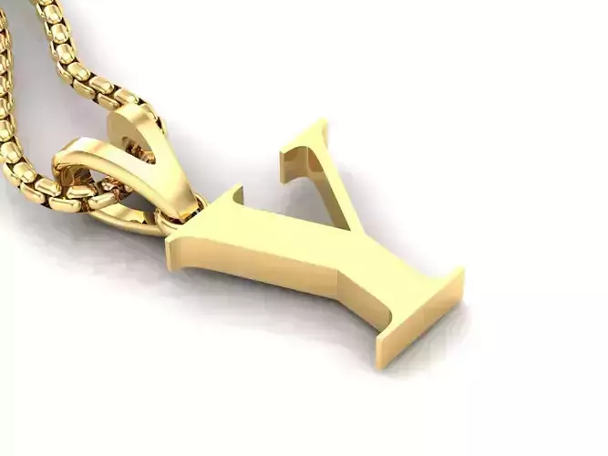 Y Letter Initial Charm Gold  Alphabet Charms