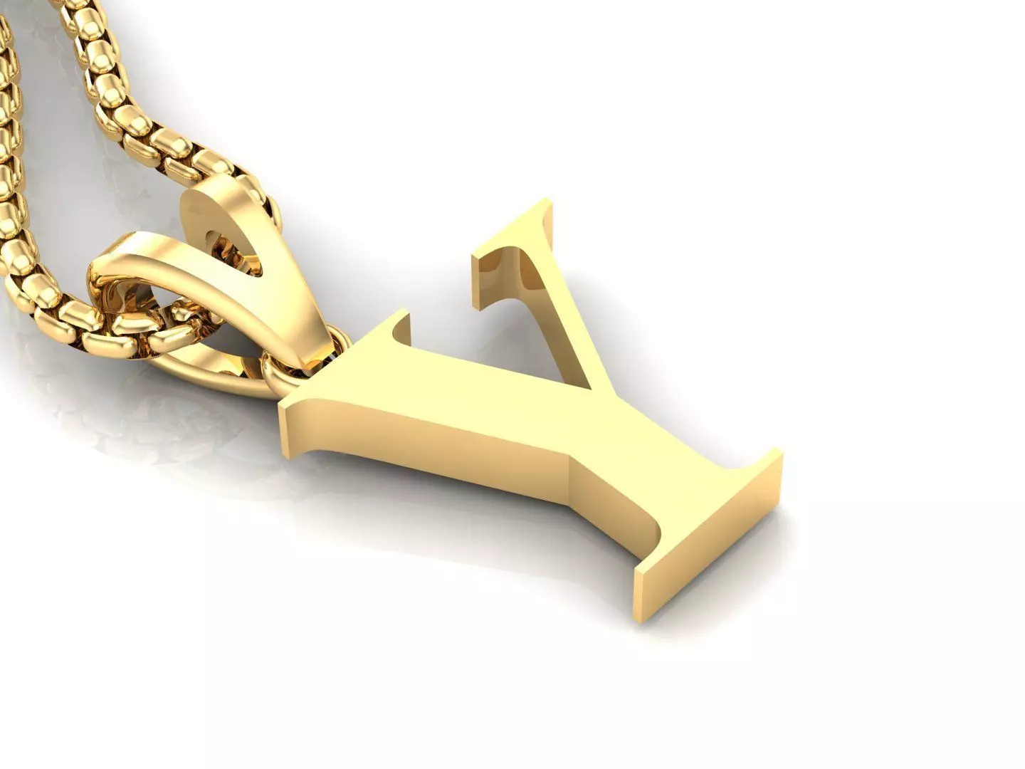 Y Letter Initial Charm Gold Alphabet Charms 3D model_0