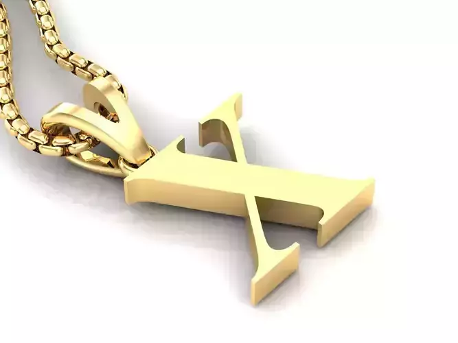 X Letter Initial Charm Gold  Alphabet Charms