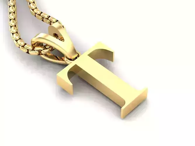 T Letter Initial Charm Gold  Alphabet Charms