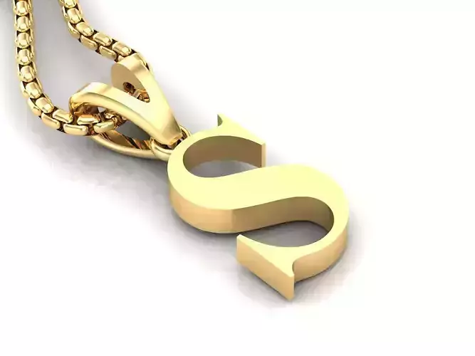 S Letter Initial Charm Gold  Alphabet Charms