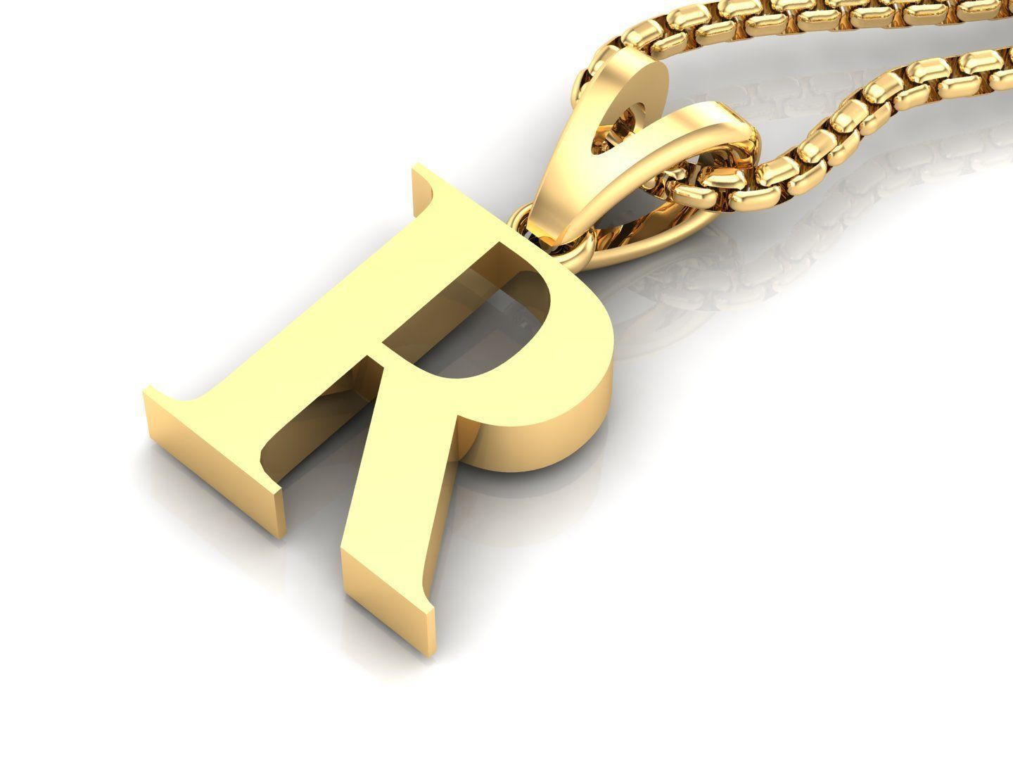 R Letter Initial Charm Gold Alphabet Charms 3D model | CGTrader