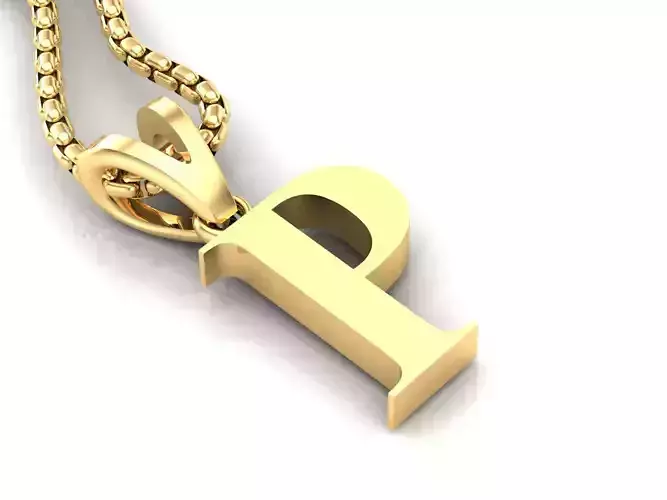 P Letter Initial Charm Gold  Alphabet Charms