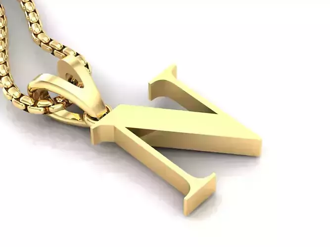 N Letter Initial Charm Gold  Alphabet Charms