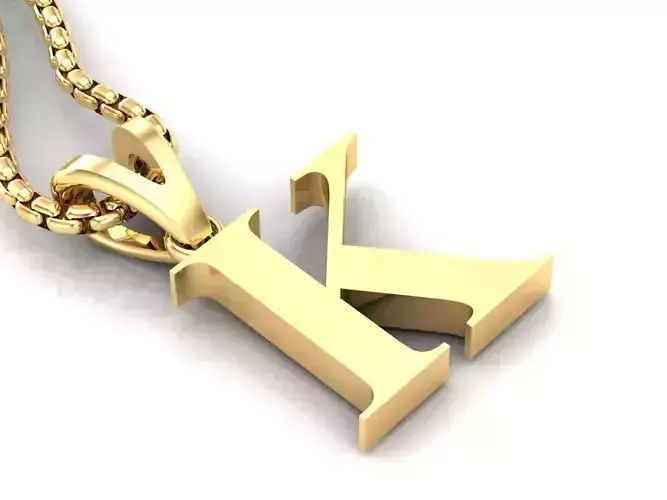 K Letter Initial Charm Gold  Alphabet Charms