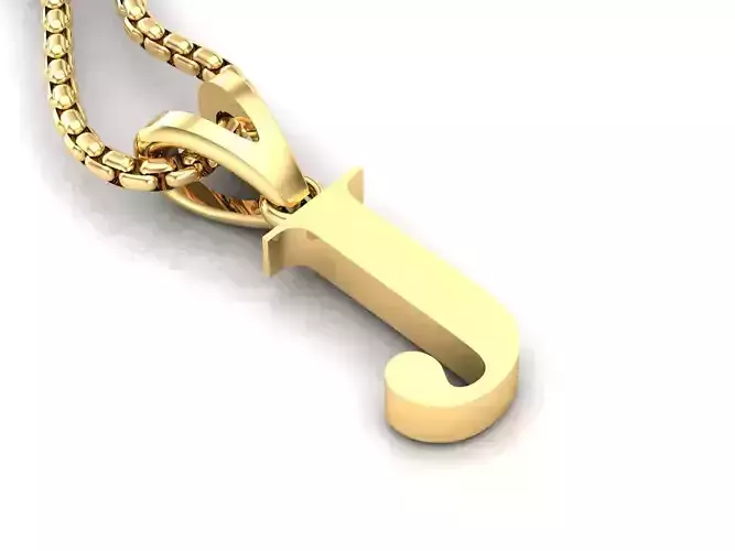 J Letter Initial Charm Gold  Alphabet Charms