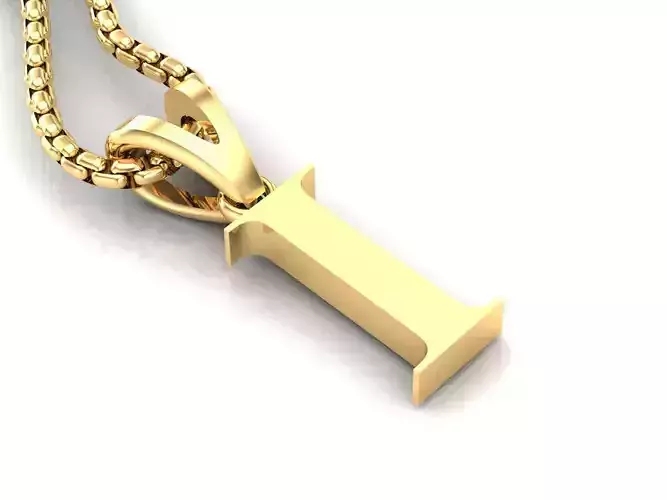 I Letter Initial Charm Gold  Alphabet Charms