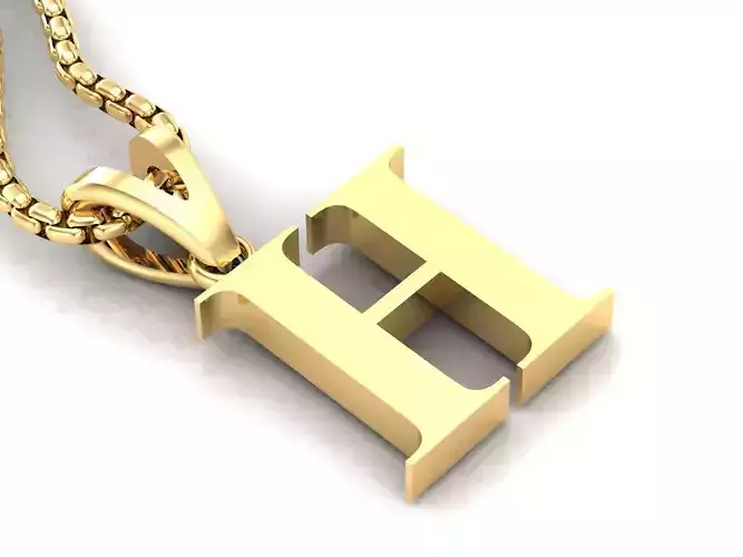 H Letter Initial Charm Gold  Alphabet Charms