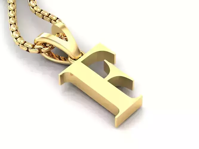 F Letter Initial Charm Gold  Alphabet Charms