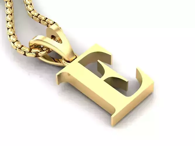 E Letter Initial Charm Gold  Alphabet Charms