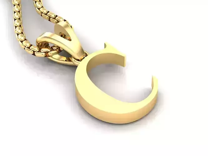 C Letter Initial Charm Gold  Alphabet Charms