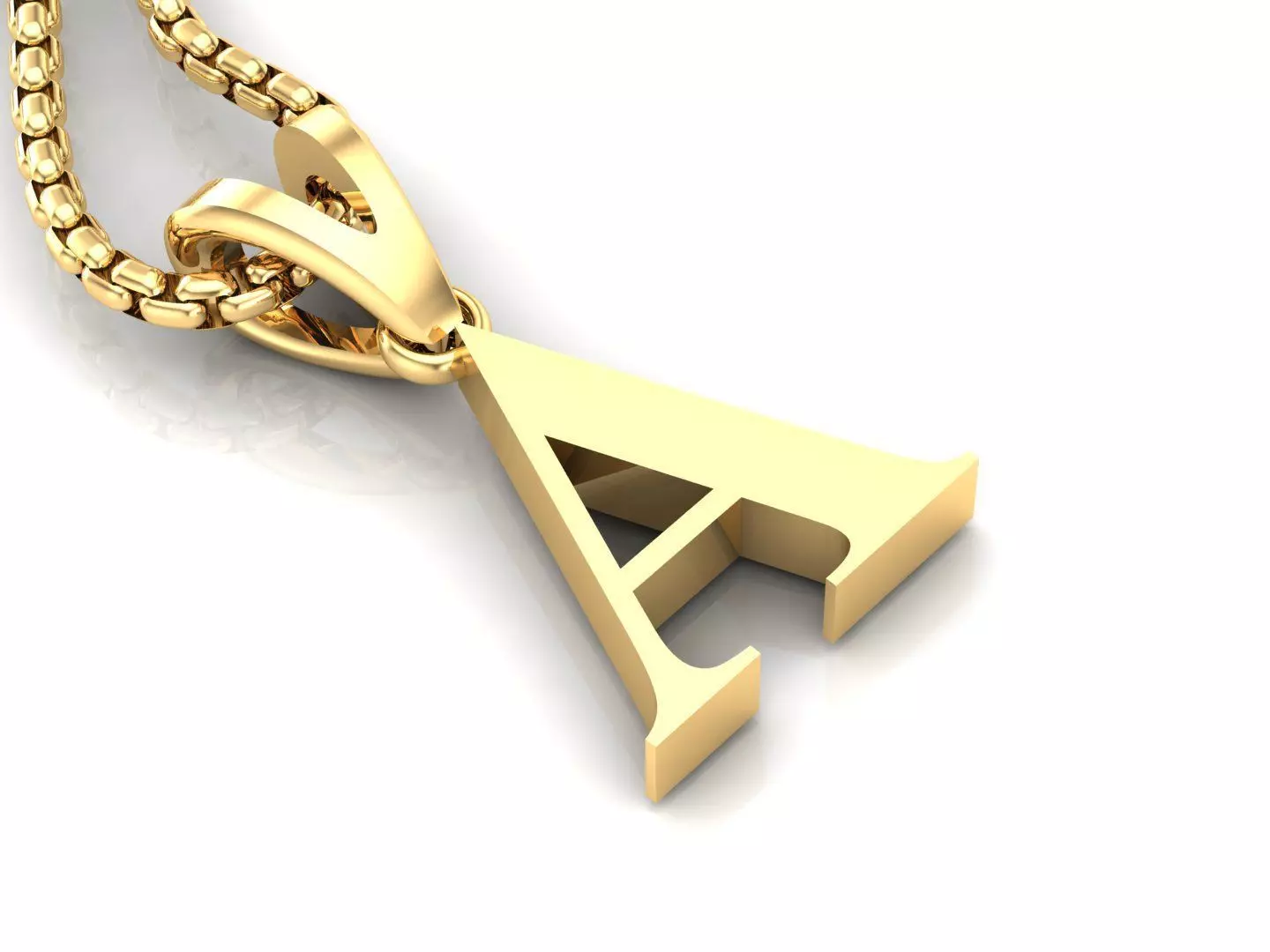 A Letter Initial Charm Gold Alphabet Charms 3D model_0