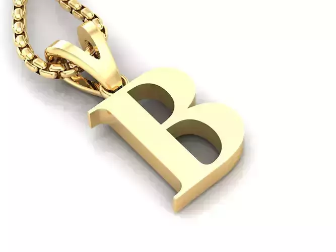 B Letter Initial Charm Gold  Alphabet Charms