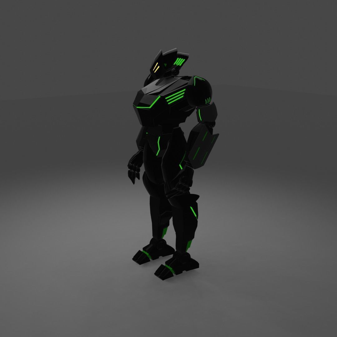 Humanoid Sci-fi Character 3D Print 3D print model_2