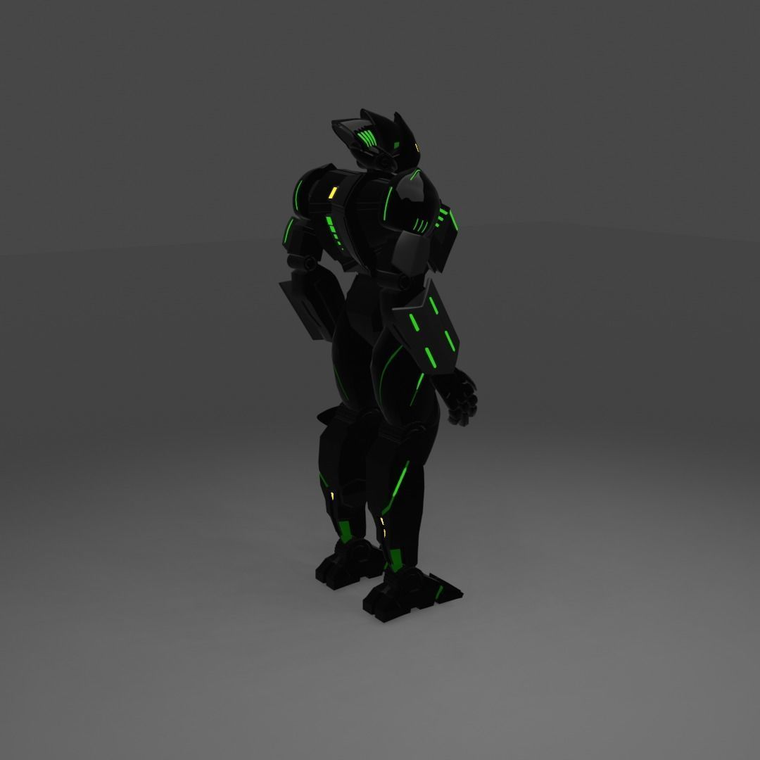 Humanoid Sci-fi Character 3D Print 3D print model_4