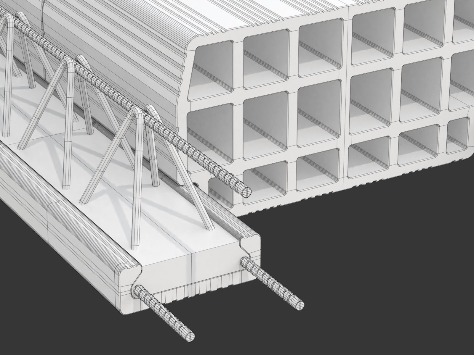 Hollow Clay Floor Slab Block System 3D model_15