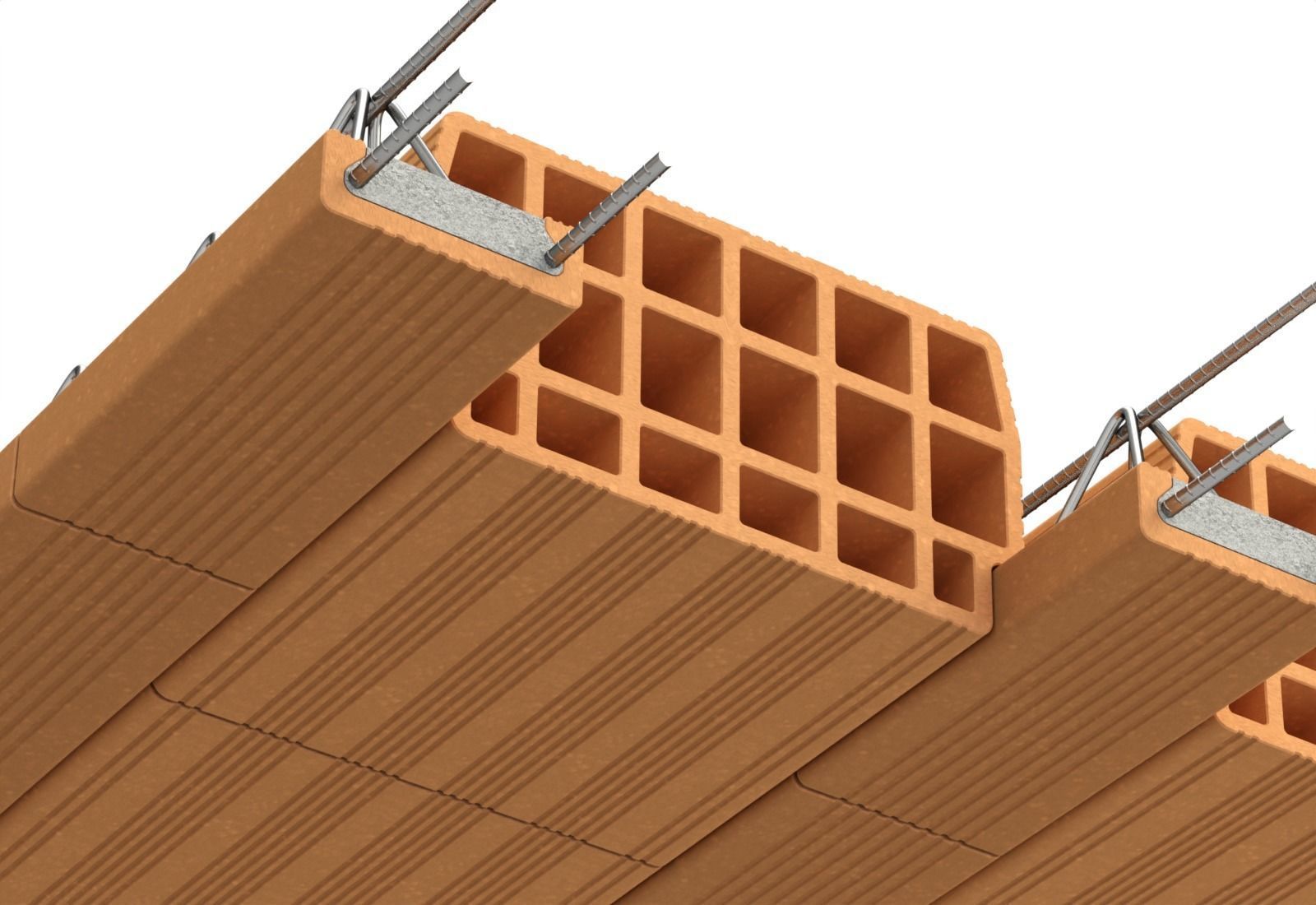 Hollow Clay Floor Slab Block System 3D model_2