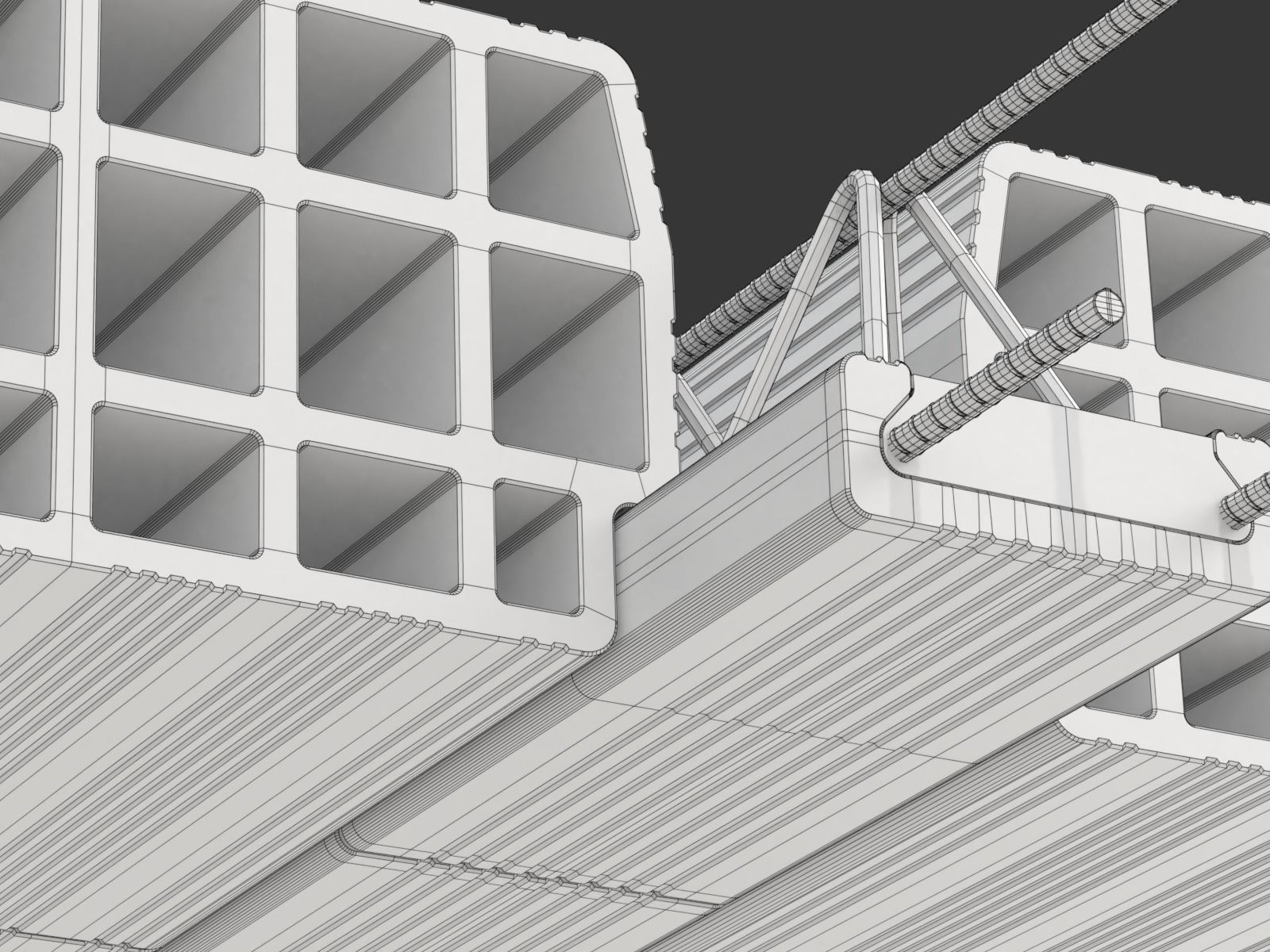Hollow Clay Floor Slab Block System 3D model_16