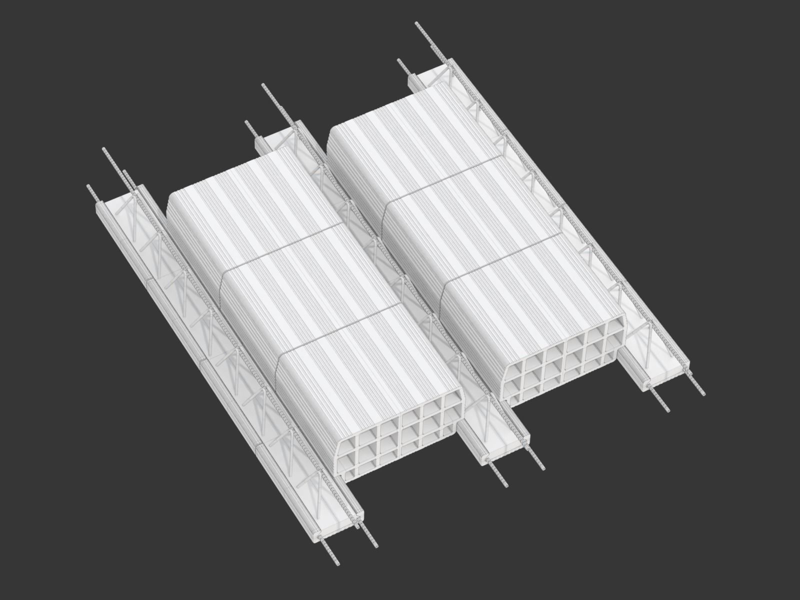 Hollow Clay Floor Slab Block System 3D model_17