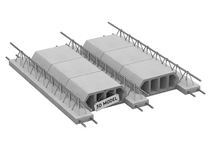 Concrete Floor Slab Block System 3D model