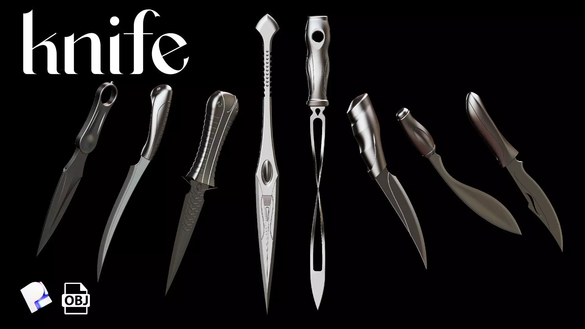 Knifes Set 3D 3D model_0