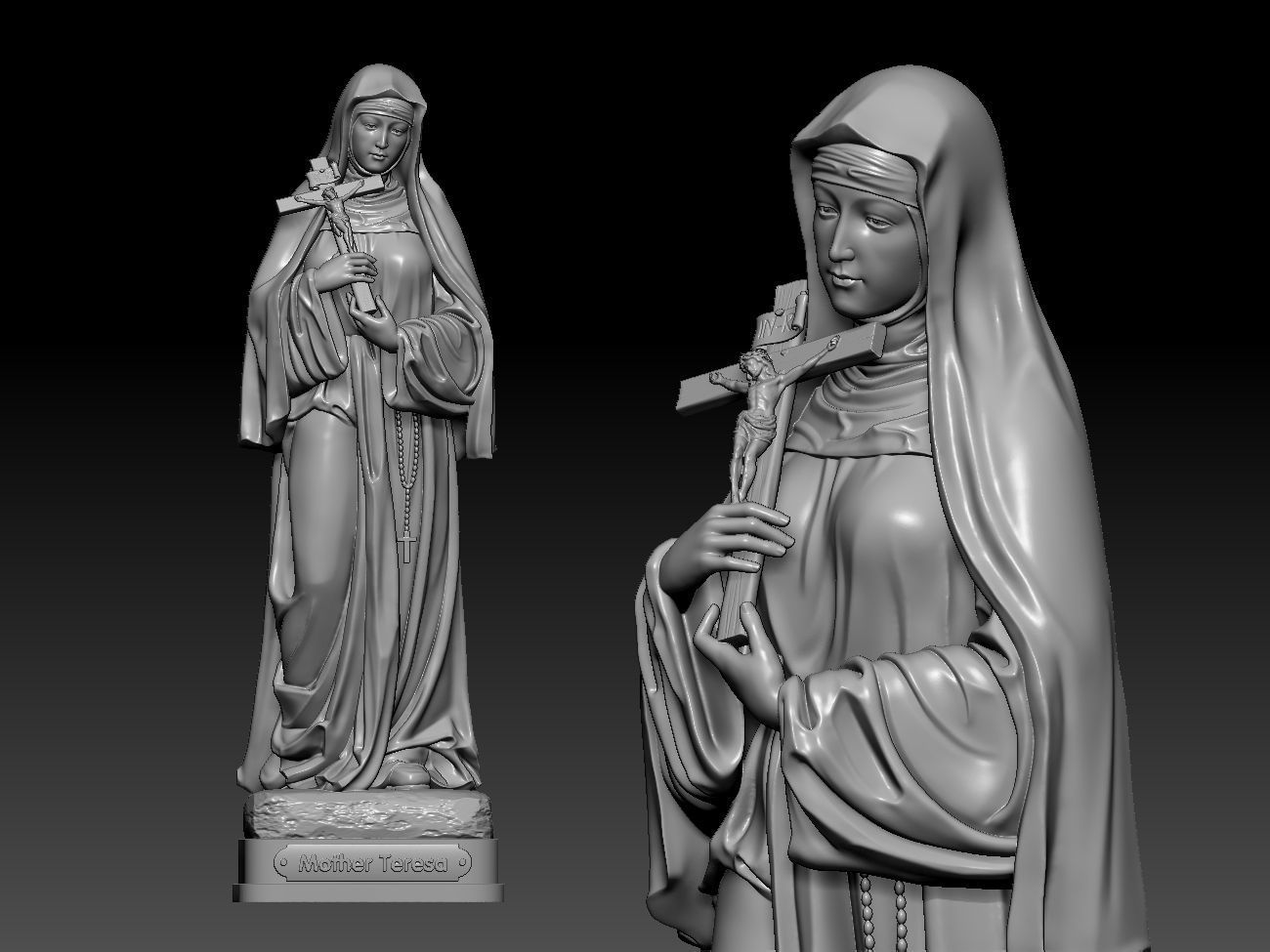 Mother Teresa 3D print model_6