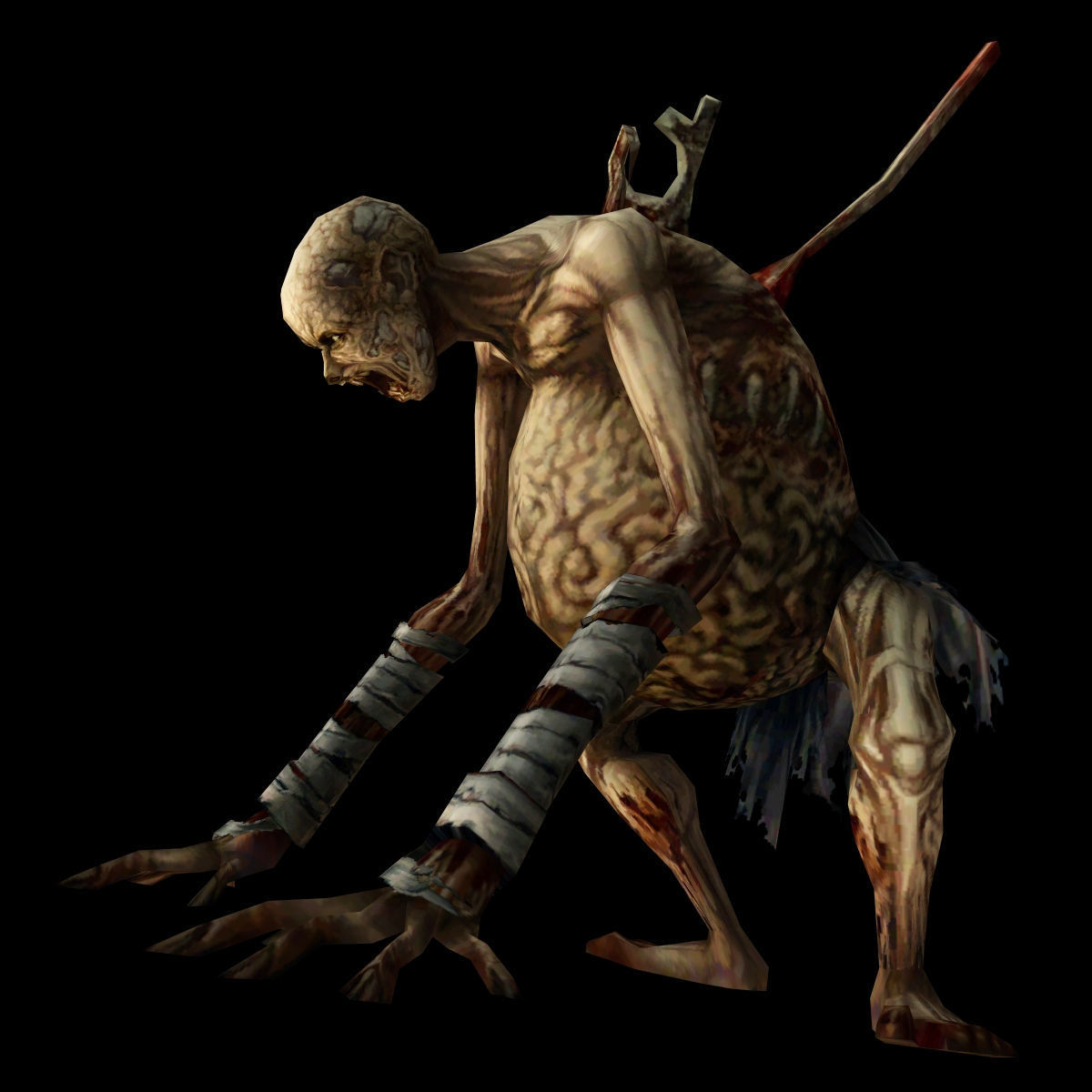 scary horror monster Low-poly 3D model_2