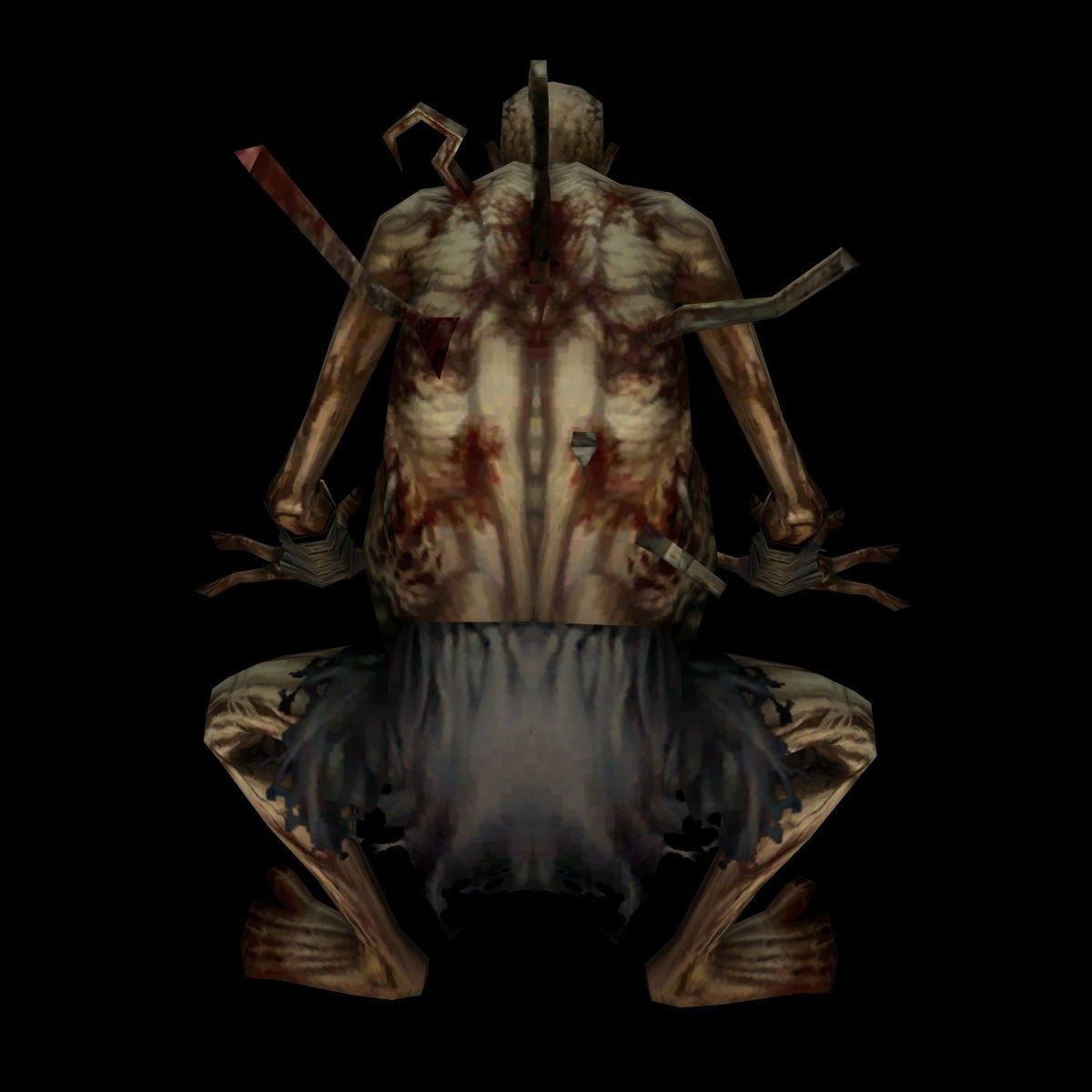 scary horror monster Low-poly 3D model_5