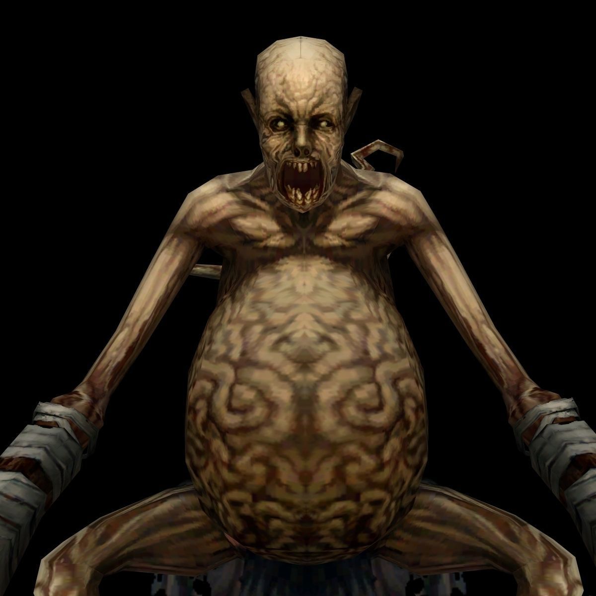 scary horror monster Low-poly 3D model_3