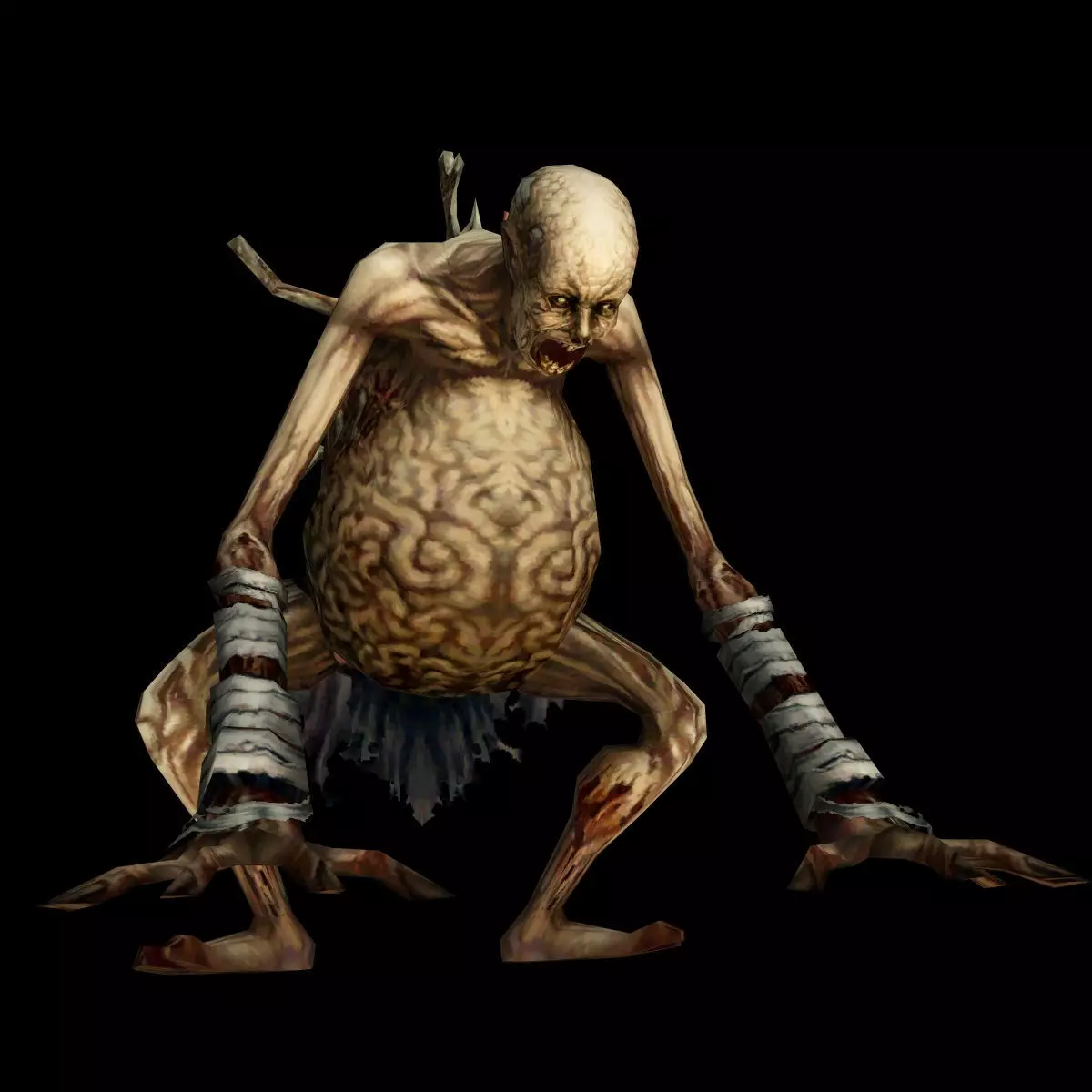 scary horror monster Low-poly 3D model_0