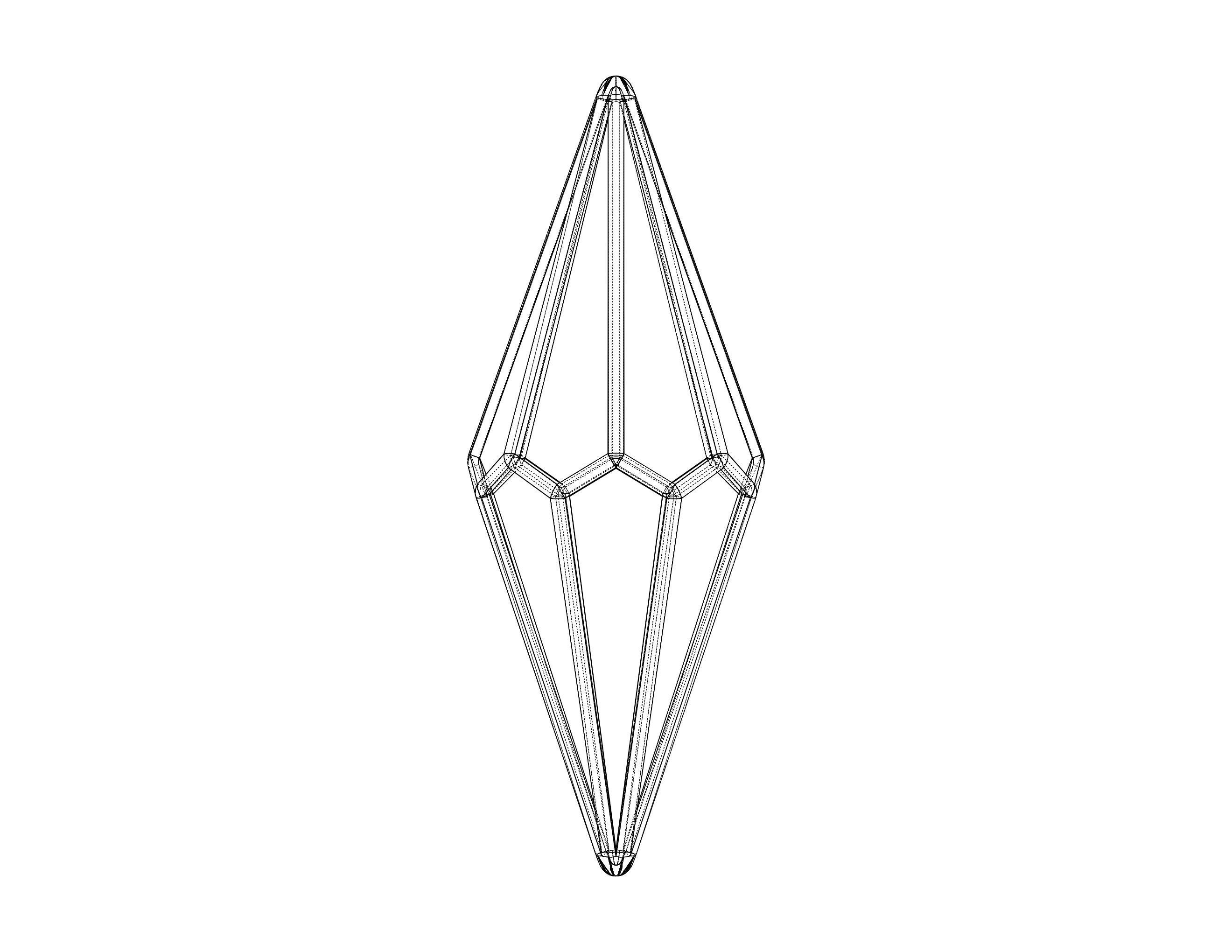 Wireframe Shape Octagonal Trapezohedron 3D print model_27