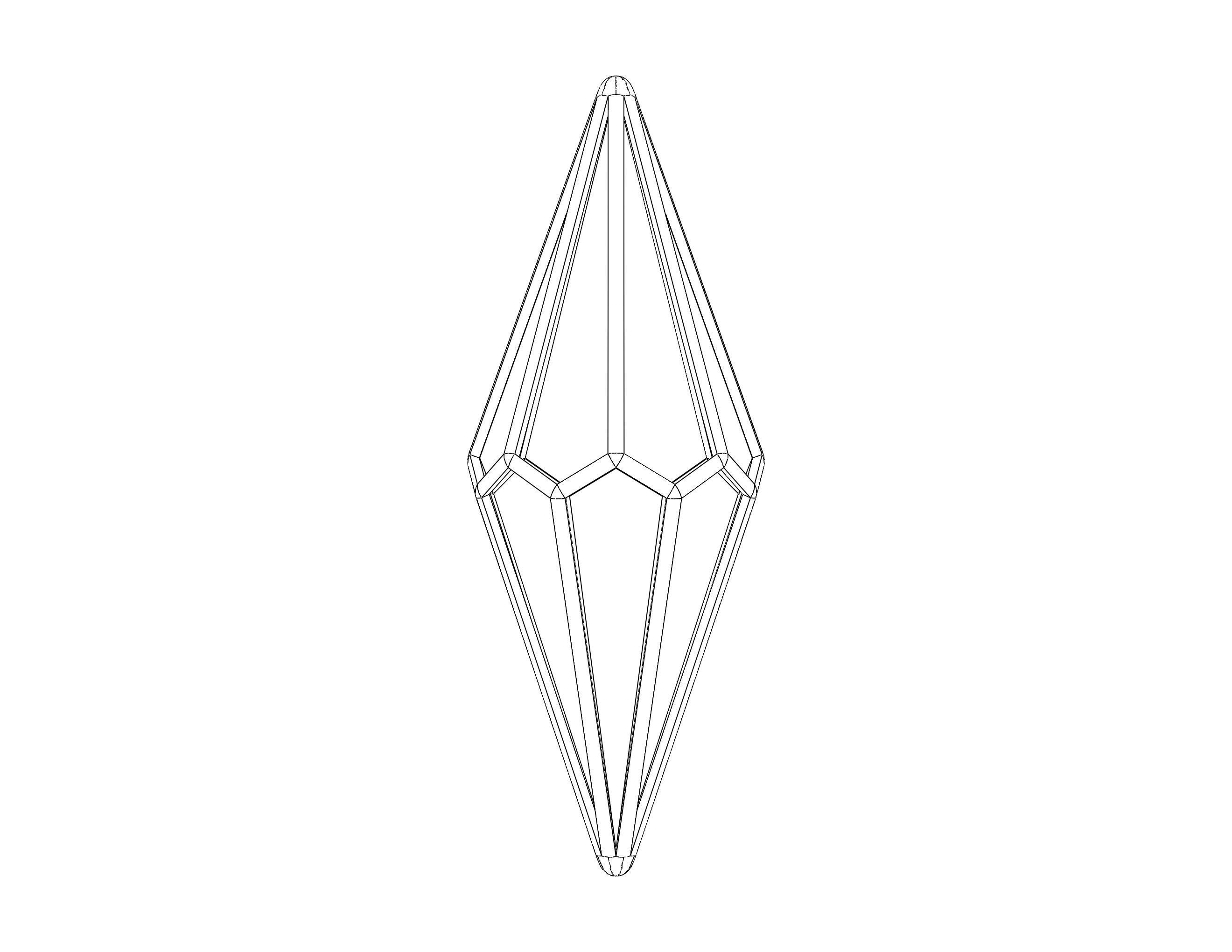 Wireframe Shape Octagonal Trapezohedron 3D print model_26