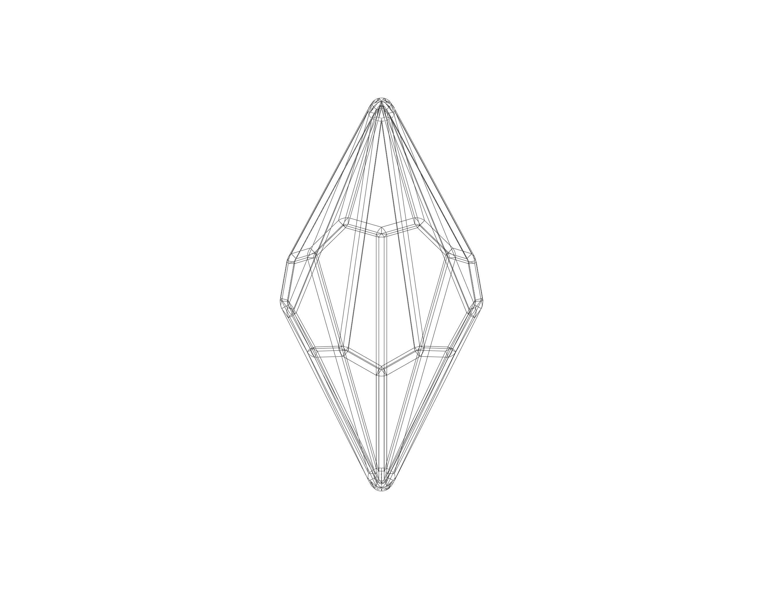 Wireframe Shape Octagonal Trapezohedron 3D print model_40