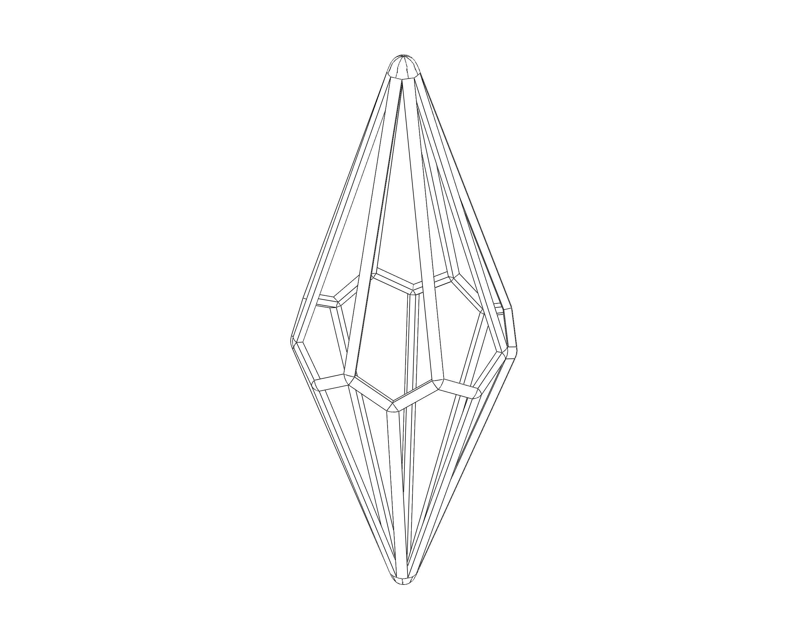 Wireframe Shape Octagonal Trapezohedron 3D print model_10