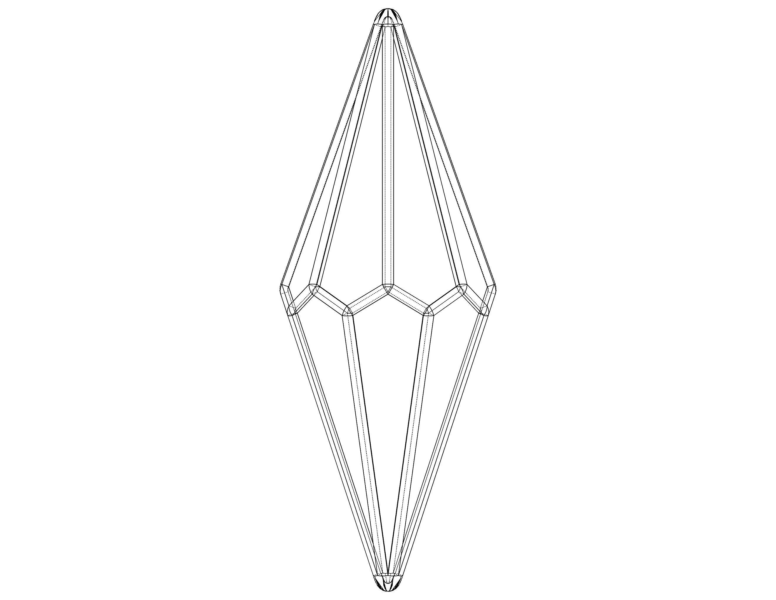 Wireframe Shape Octagonal Trapezohedron 3D print model_31