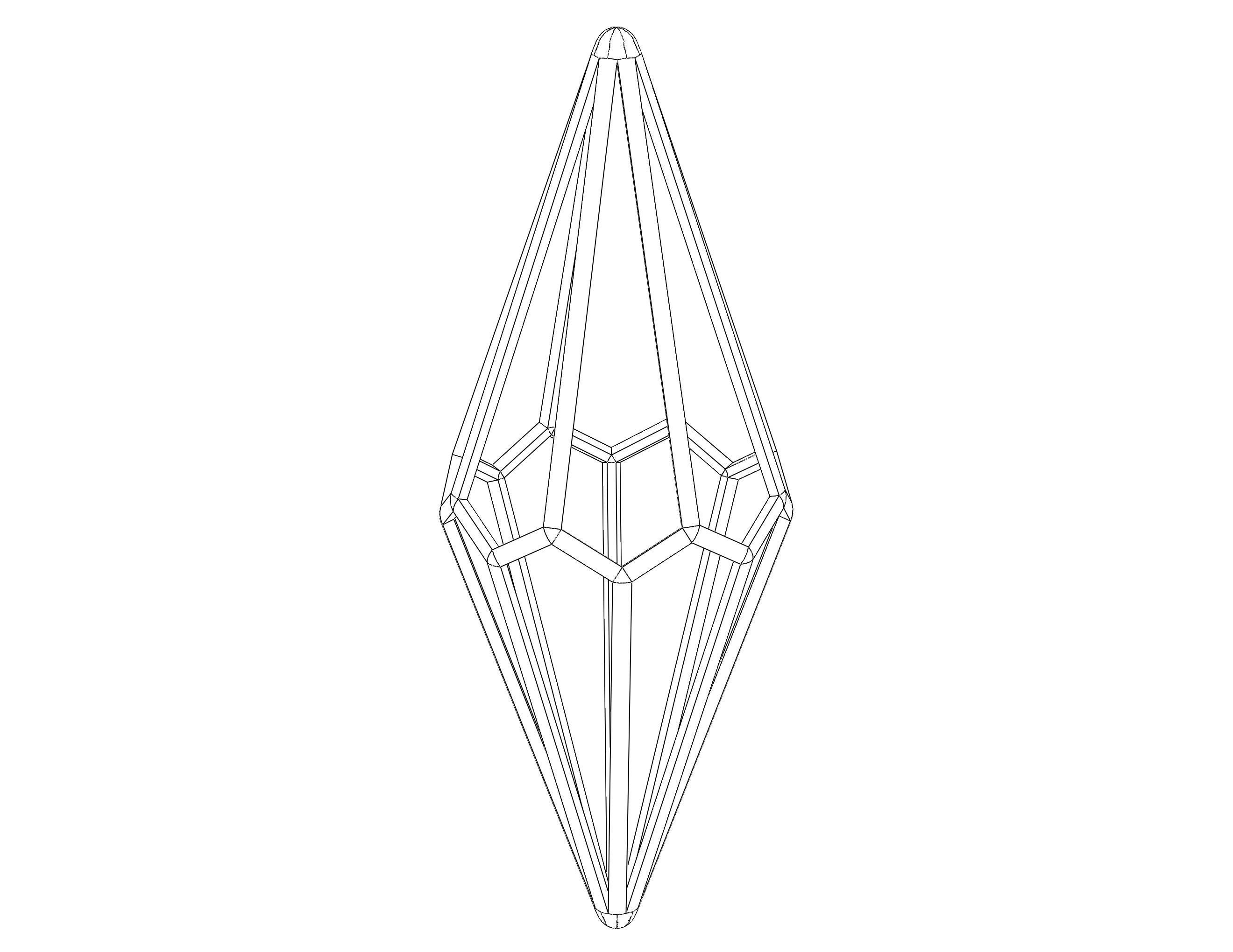 Wireframe Shape Octagonal Trapezohedron 3D print model_2