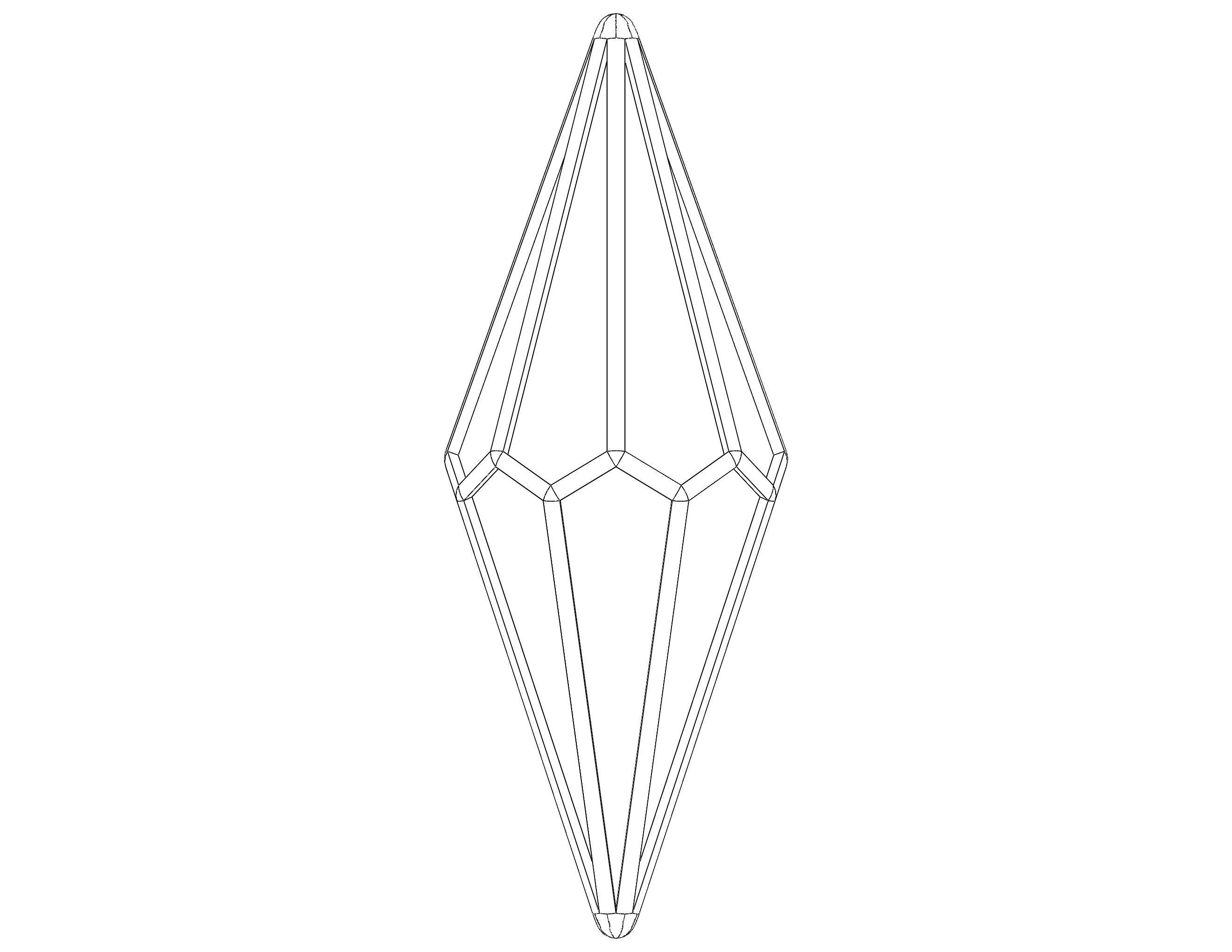 Wireframe Shape Octagonal Trapezohedron 3D print model_22