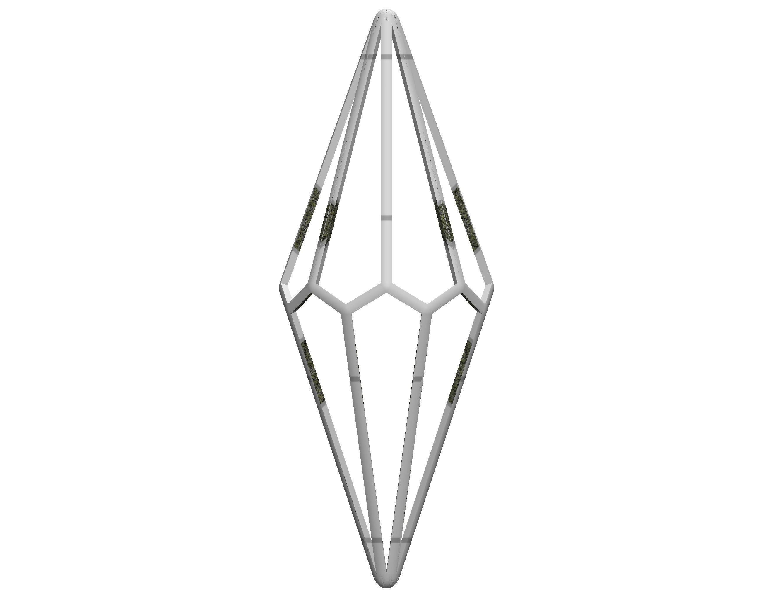 Wireframe Shape Octagonal Trapezohedron 3D print model_33