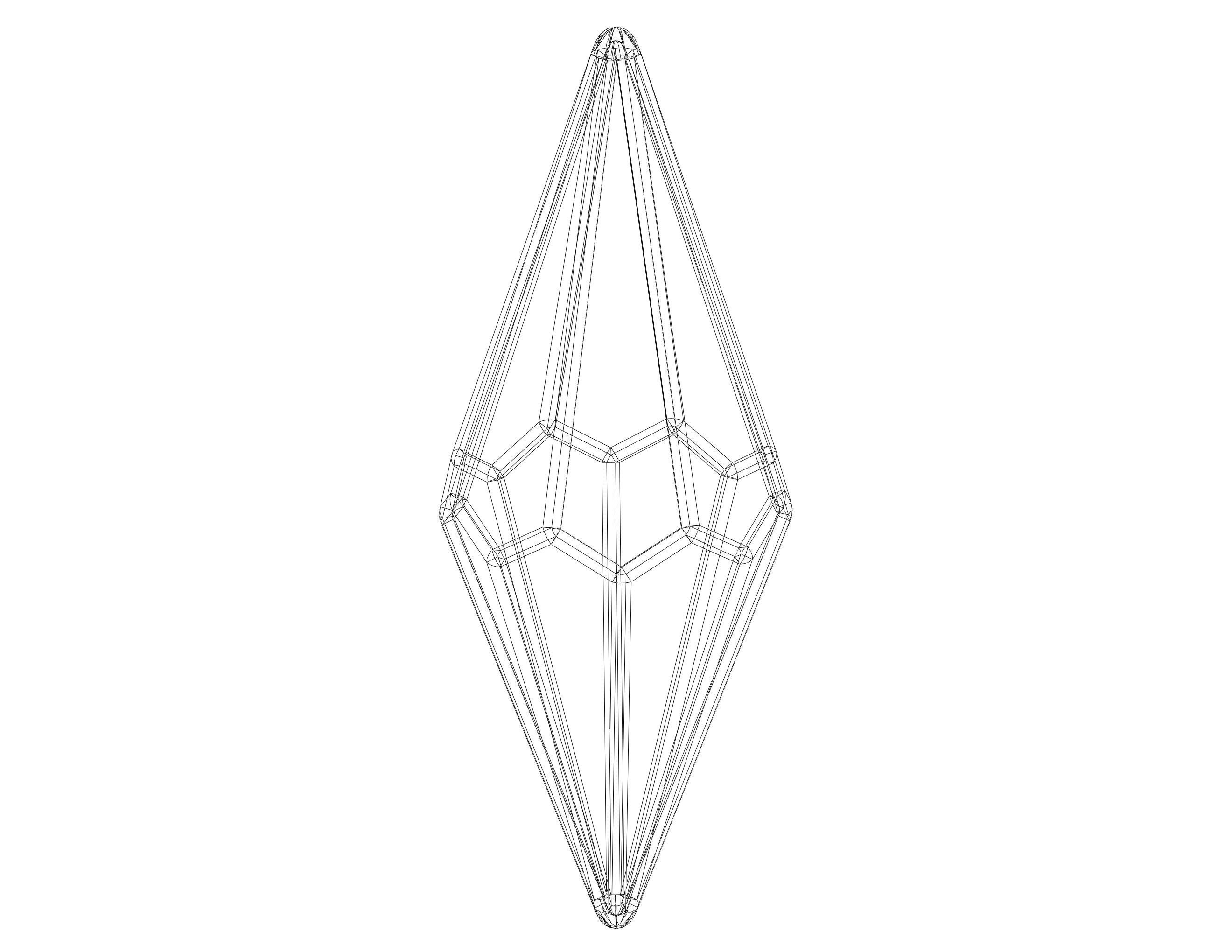 Wireframe Shape Octagonal Trapezohedron 3D print model_4