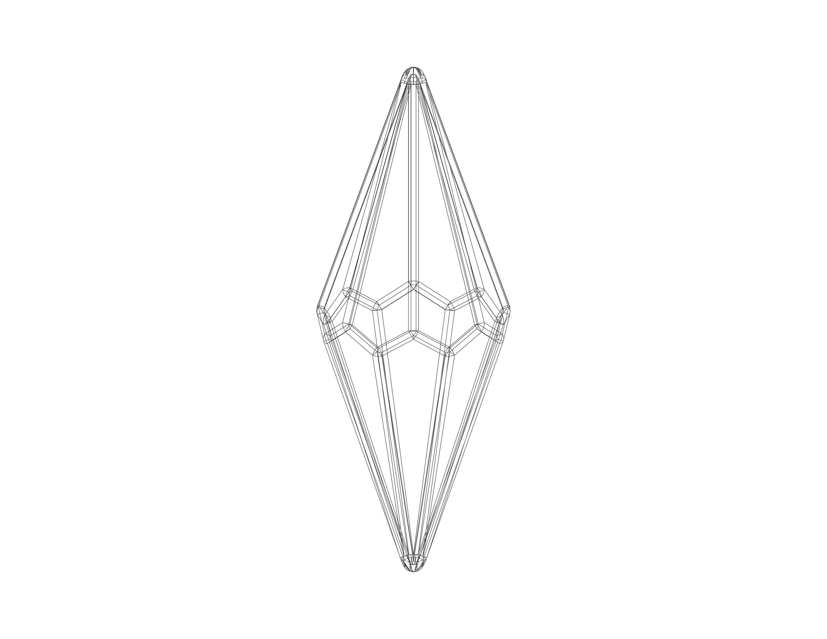 Wireframe Shape Octagonal Trapezohedron 3D print model_36